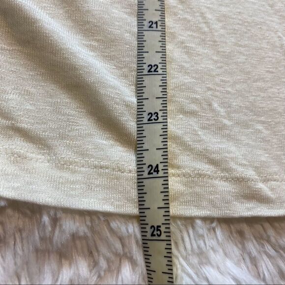 Artisan NY Pale Yellow 100% Linen Short Sleeve Top Size Small - Picture 7 of 8